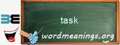 WordMeaning blackboard for task